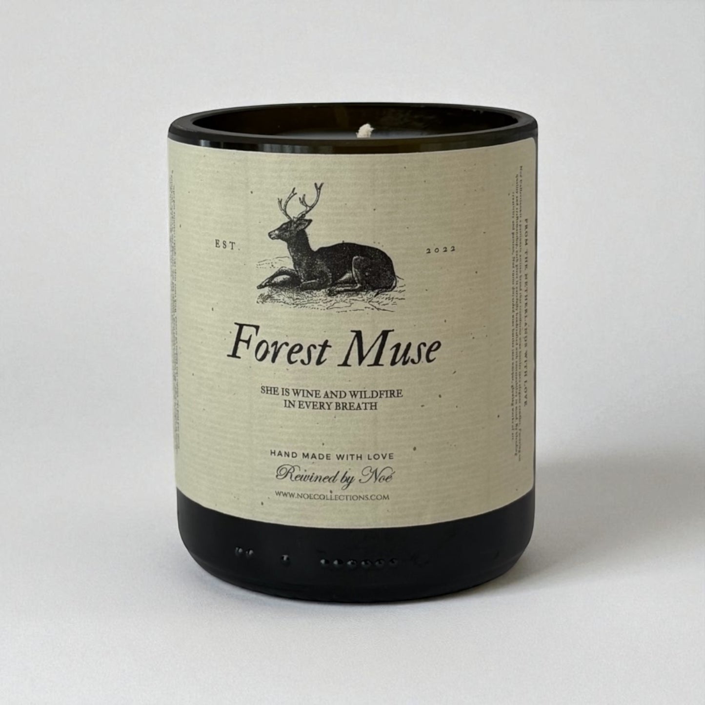 Forest Muse – Upcycled Wine Bottle Scented Candle - Rewined by Noé