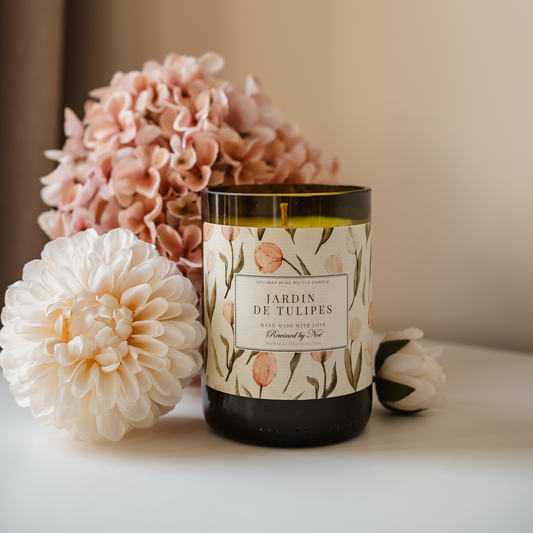 Jardin de Tulipes – Upcycled Wine Bottle Scented Candle - Rewined by Noé
