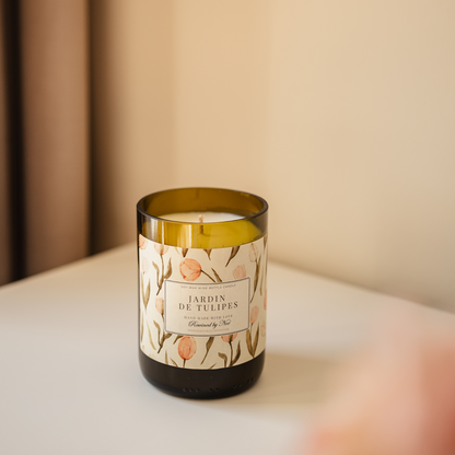 Jardin de Tulipes – Upcycled Wine Bottle Scented Candle - Rewined by Noé
