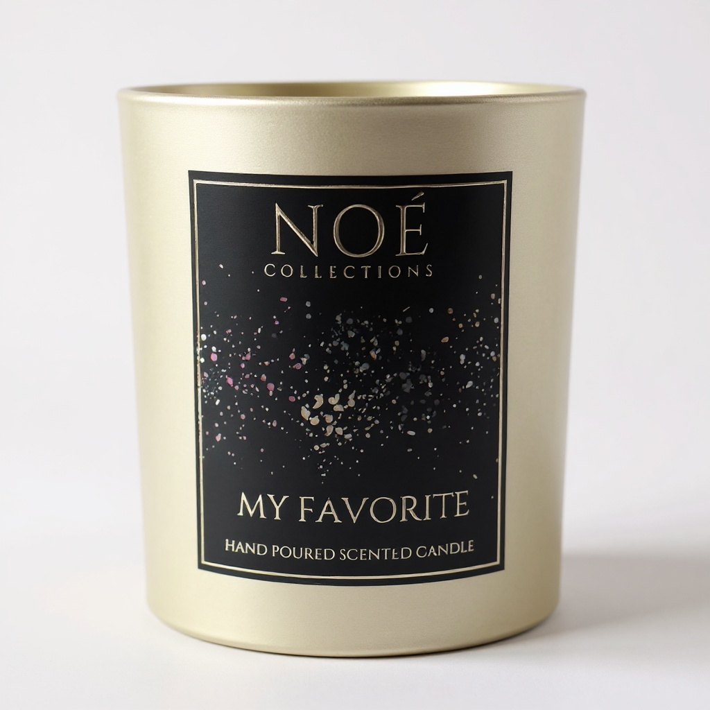 Geurkaars My Favorite in gouden glas – luxe sojakaars