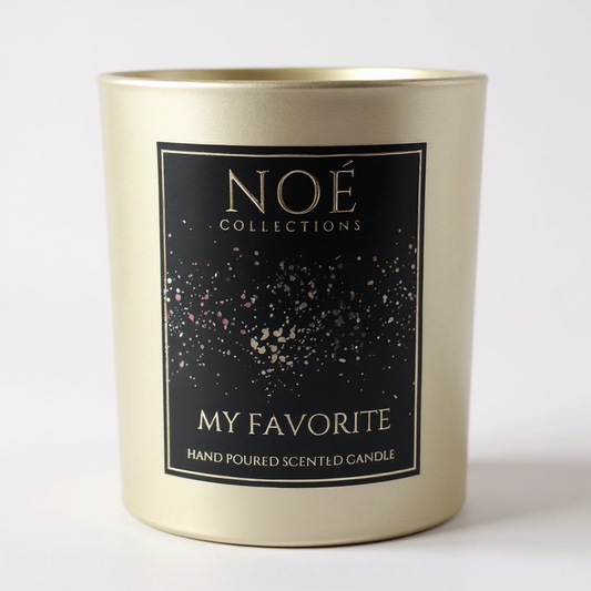 Geurkaars My Favorite in gouden glas – luxe sojakaars